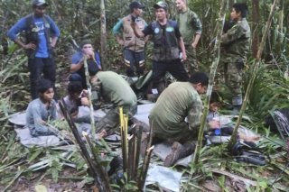 Lesly (13 ans), Soleiny (9), Tien Noriel (5) et Cristin (1) avaient été retrouvés en vie, après avoir erré 40 jours dans la jungle (archives).