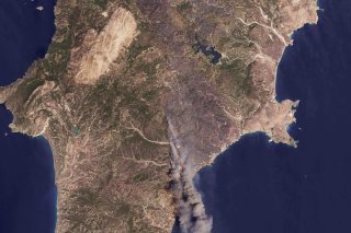 Une image satellite des feux sur l'île de Rhodes, en Grèce (archives).