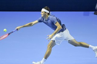 Taylor Fritz: ce n'était vraiment pas sa journée.. KEYSTONE/GEORGIOS KEFALAS