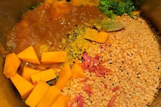 Dahl à la courge - Tout est prêt à cuire