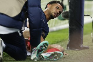 Warren Zaïre-Emery a marqué mais s'est blessé sur l'action du but. KEYSTONE/EPA/SEBASTIEN NOGIER