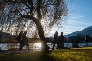 A Locarno, la douceur de l'air ressemblait à un préprintemps (archives). KEYSTONE/TI-PRESS/Pablo Gianinazzi