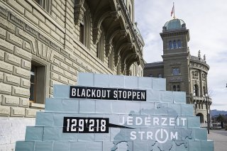 L'initiative populaire "Stop au blackout" mise sur le retour du nucléaire pour assurer l'approvisionnement en électricité en Suisse. KEYSTONE/ANTHONY ANEX