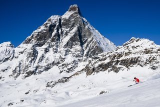 Christophe Torrent en action sur la piste de la "Gran Becca"