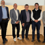 De gauche à droite : Christian Lalain (conseiller), Moïse Tramaux (vice-président), Charles-Henri Thurre (président), Christian Abbet (candidat au poste de juge), Jean-Daniel Candaux (vice-juge)