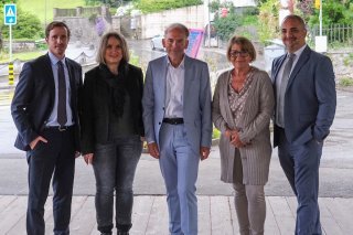 De gauche à droite : David Mariétan- Karine Bressan Cescato- Corrado Panzica (vice-juge)- Pascale Roserens- Mario Martellotta.