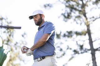 Scottie Scheffler est l'un des trois co-leaders du Masters d'Augusta KEYSTONE/EPA/JUSTIN LANE