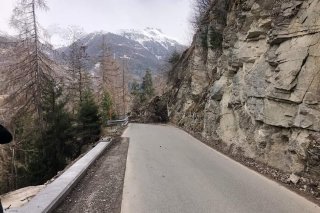 L'éboulement s'est produit ce samedi à la haute de Pinsec sur la route Vercorin-Vissoie