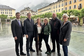 Le Centre Martigny a validé les candidatures aux élections municipales et bourgeoisiales. De gauche à droite : Stéphane Veya, Jérôme Fournier, Aurélie Chappaz, Sandra Moulin-Michellod, Roger Maret et Chantal Sarrasin-Cretton.