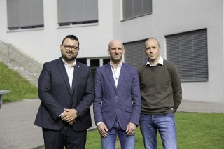 Trois candidats PLR à Saxon pour l'élection 2024 avec de gauche à droite : Evershed Jimmy, Veuthey Samuel, Galley Lionel